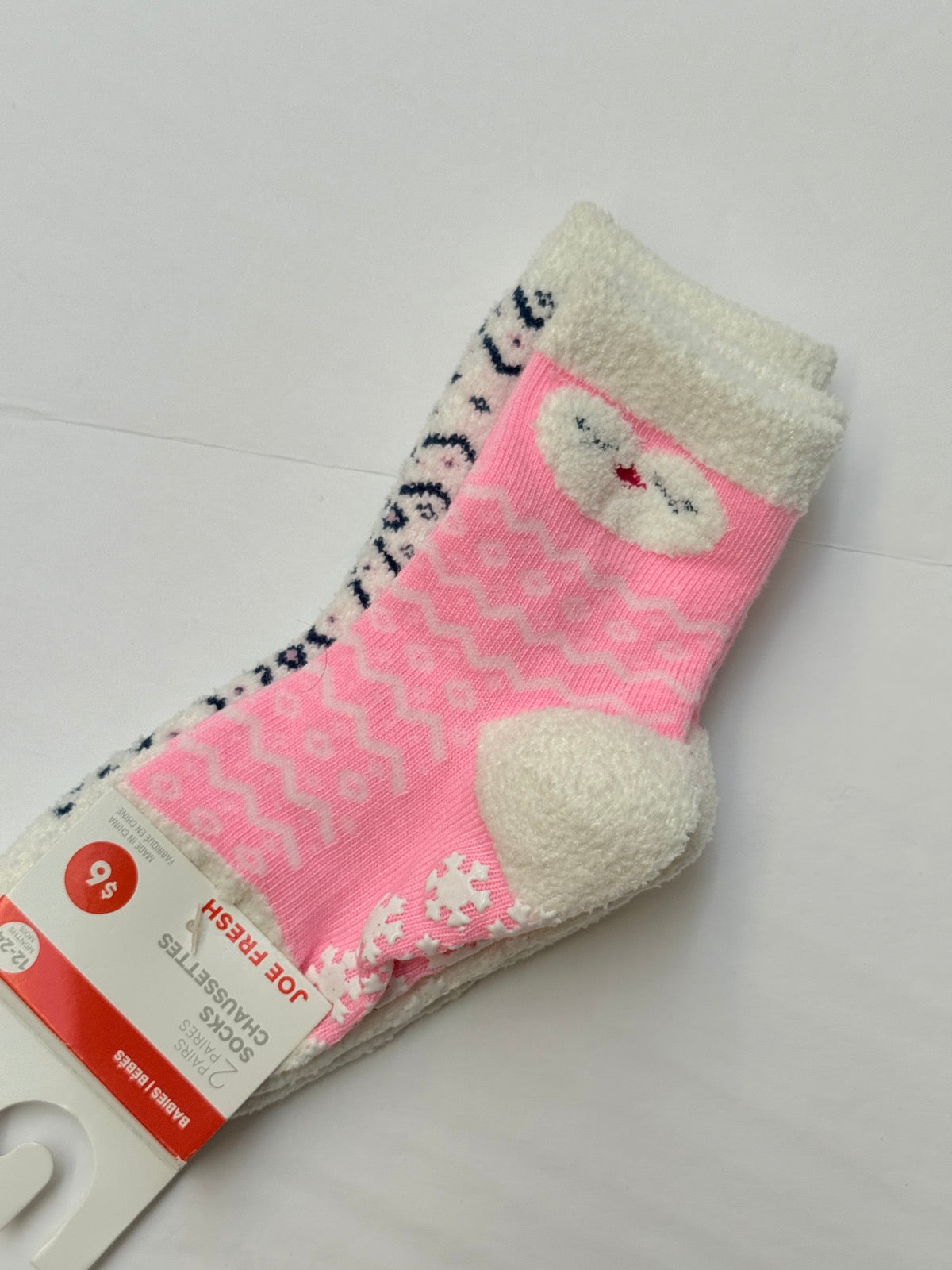 NWT - Joe Fresh Fuzzy Socks 2-Pack 12-24M