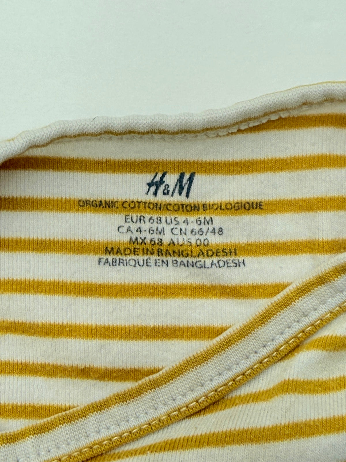 H&M Striped Kimono Bodysuit 4-6M