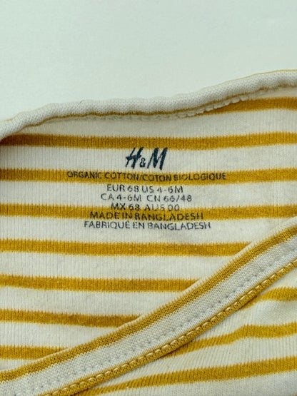 H&M Striped Kimono Bodysuit 4-6M