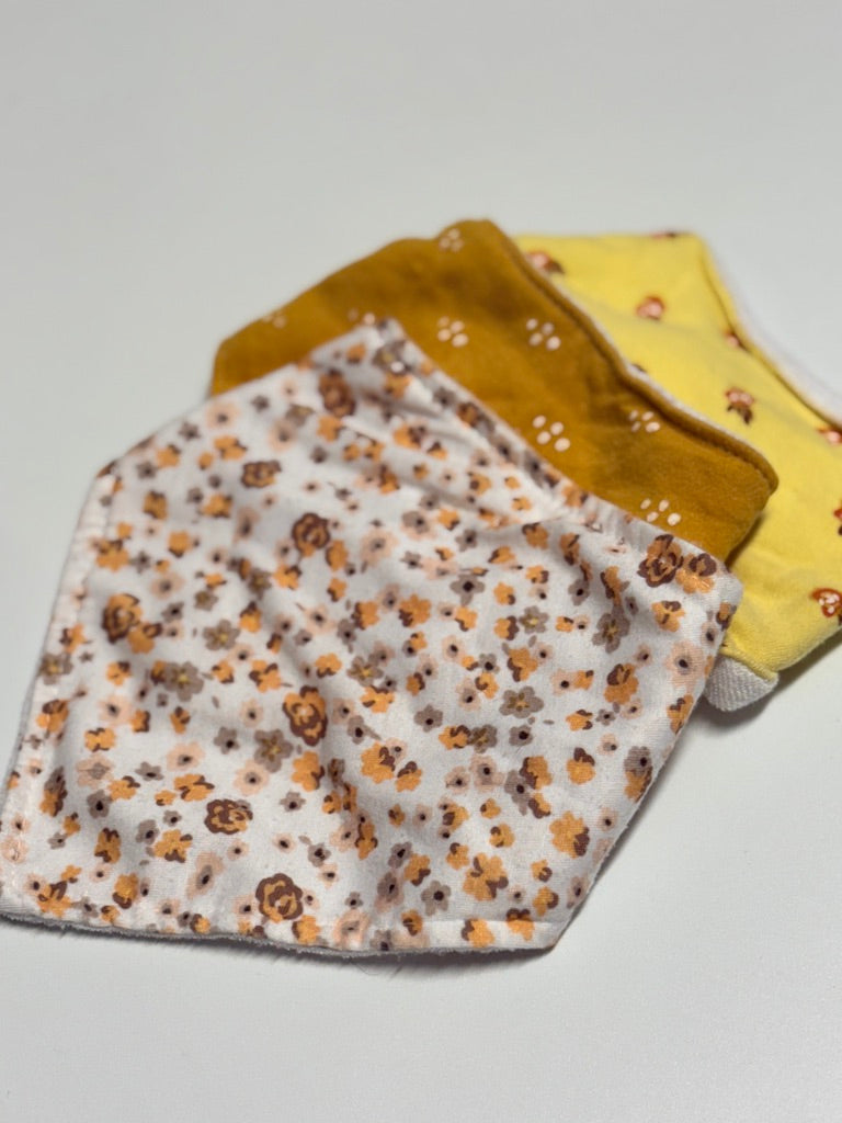 3pc Floral Bib Set