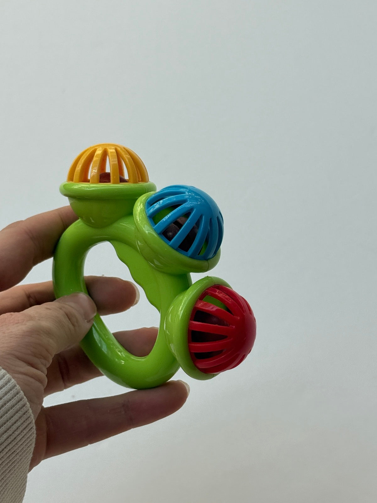 Baby Rattle Ring Toy Three Spinning Balls