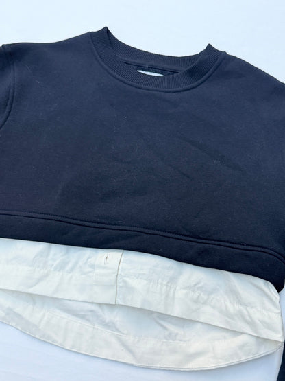 NWT - Zara Layered Shirttail Sweatshirt Size 9-10