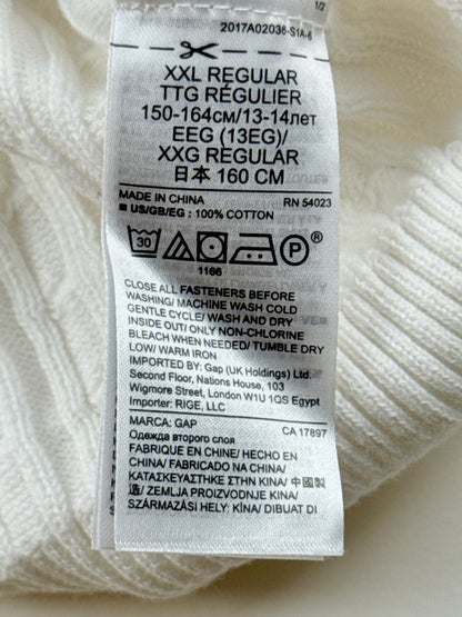 Gap Kids White Cable Knit Cardigan Size 14-16
