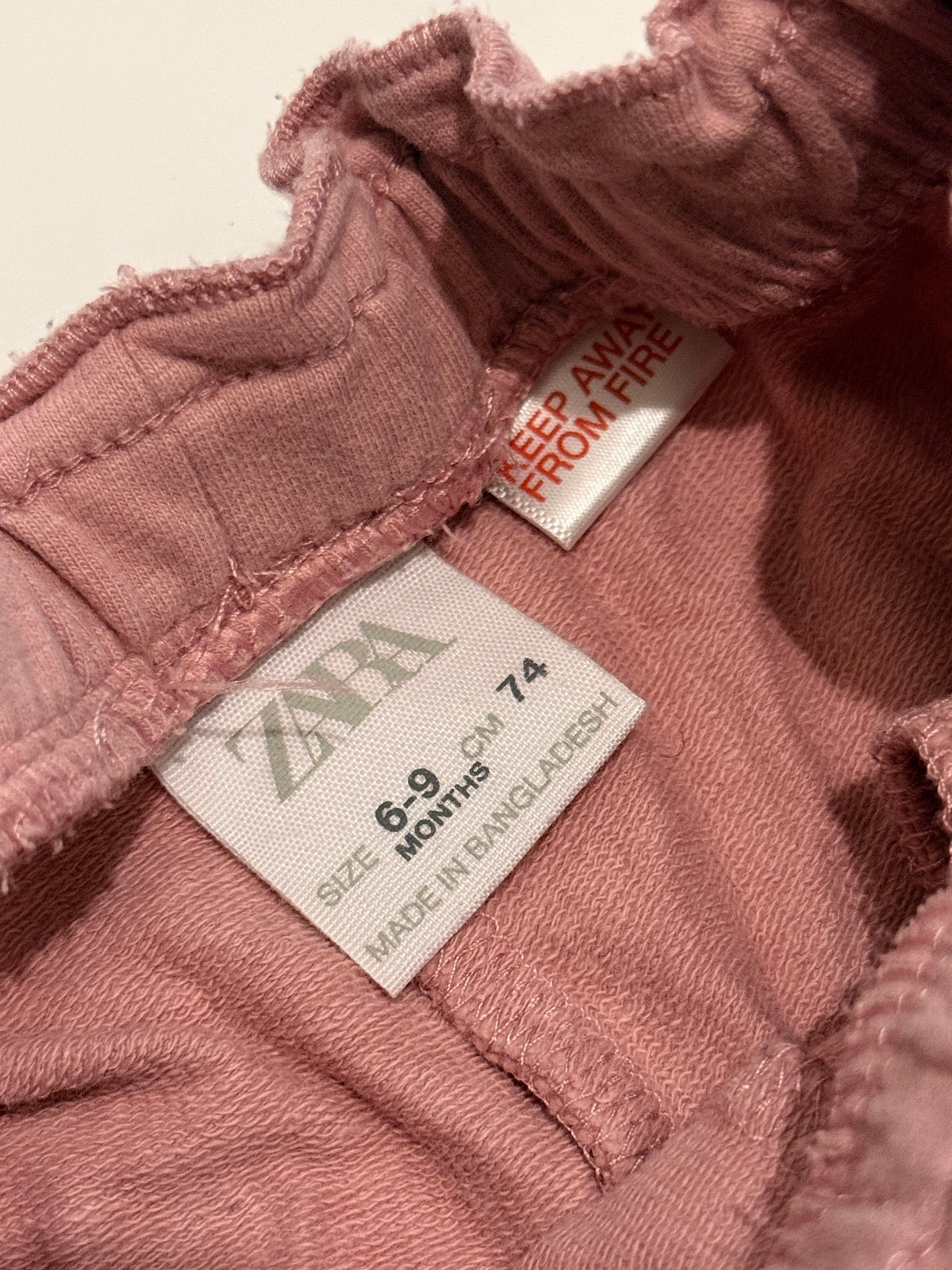 Zara Pink Jogger Pants 9-12M