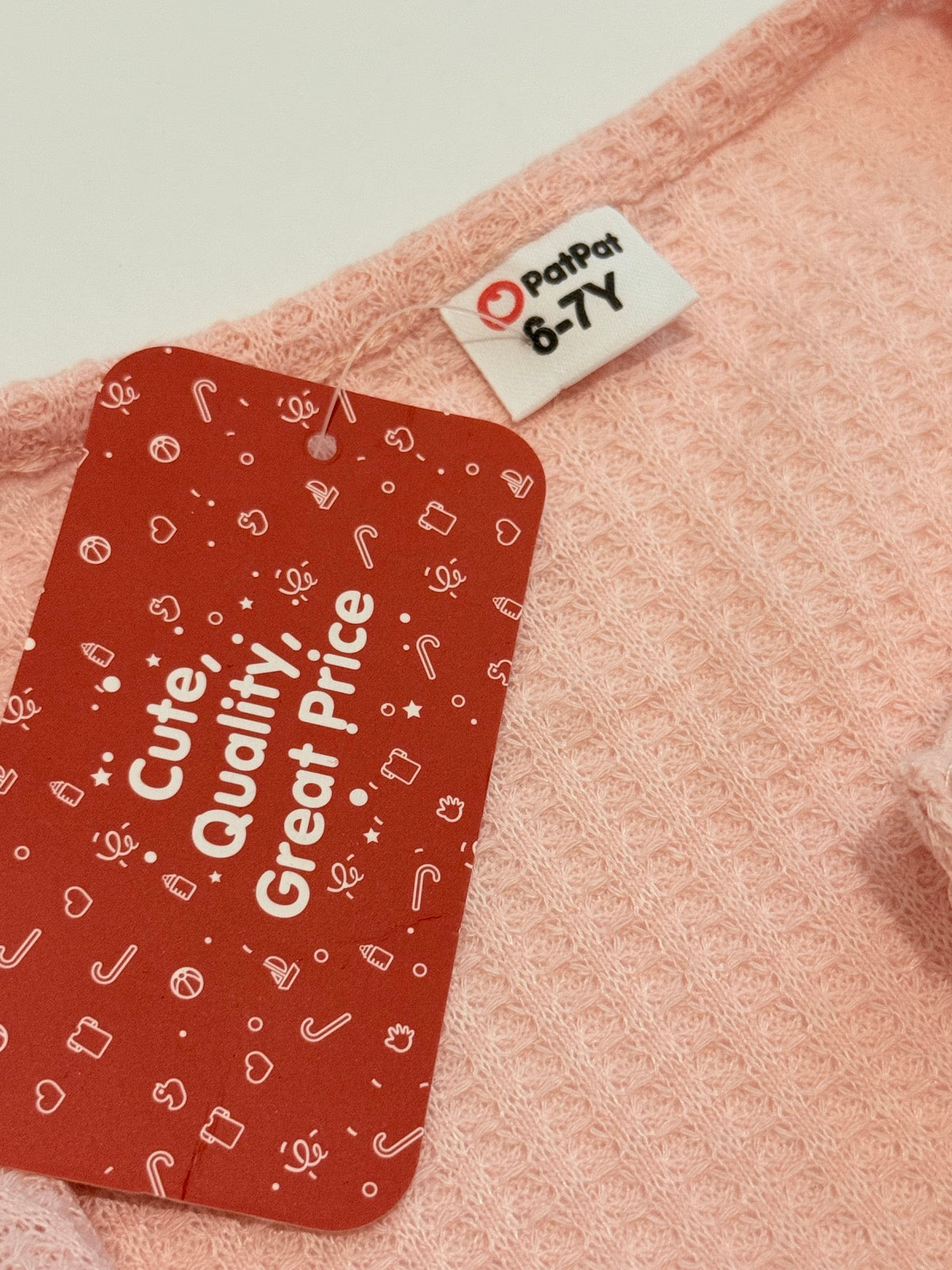 PatPat Pink Shrug Cardigan 6-7Y