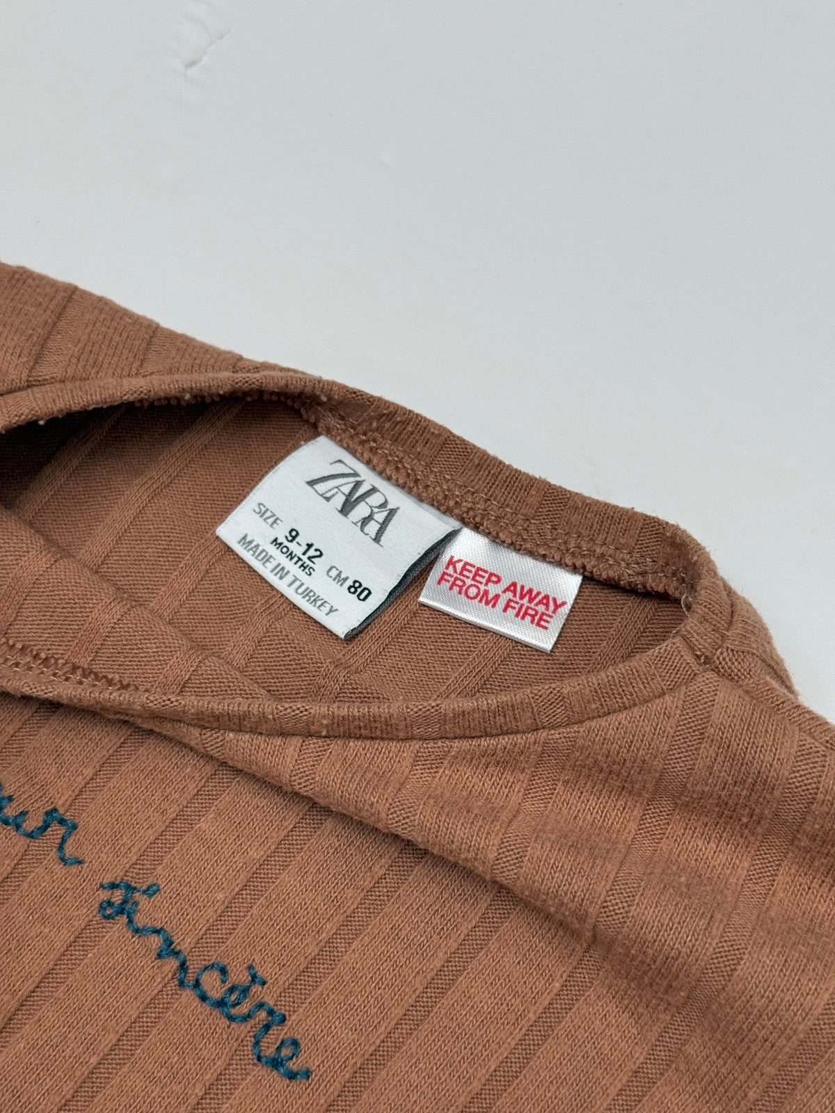 Zara L'Amour Sincère Ribbed Long Sleeve 9-12m