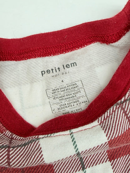 Petit Lem Plaid Pajama Set Size 4