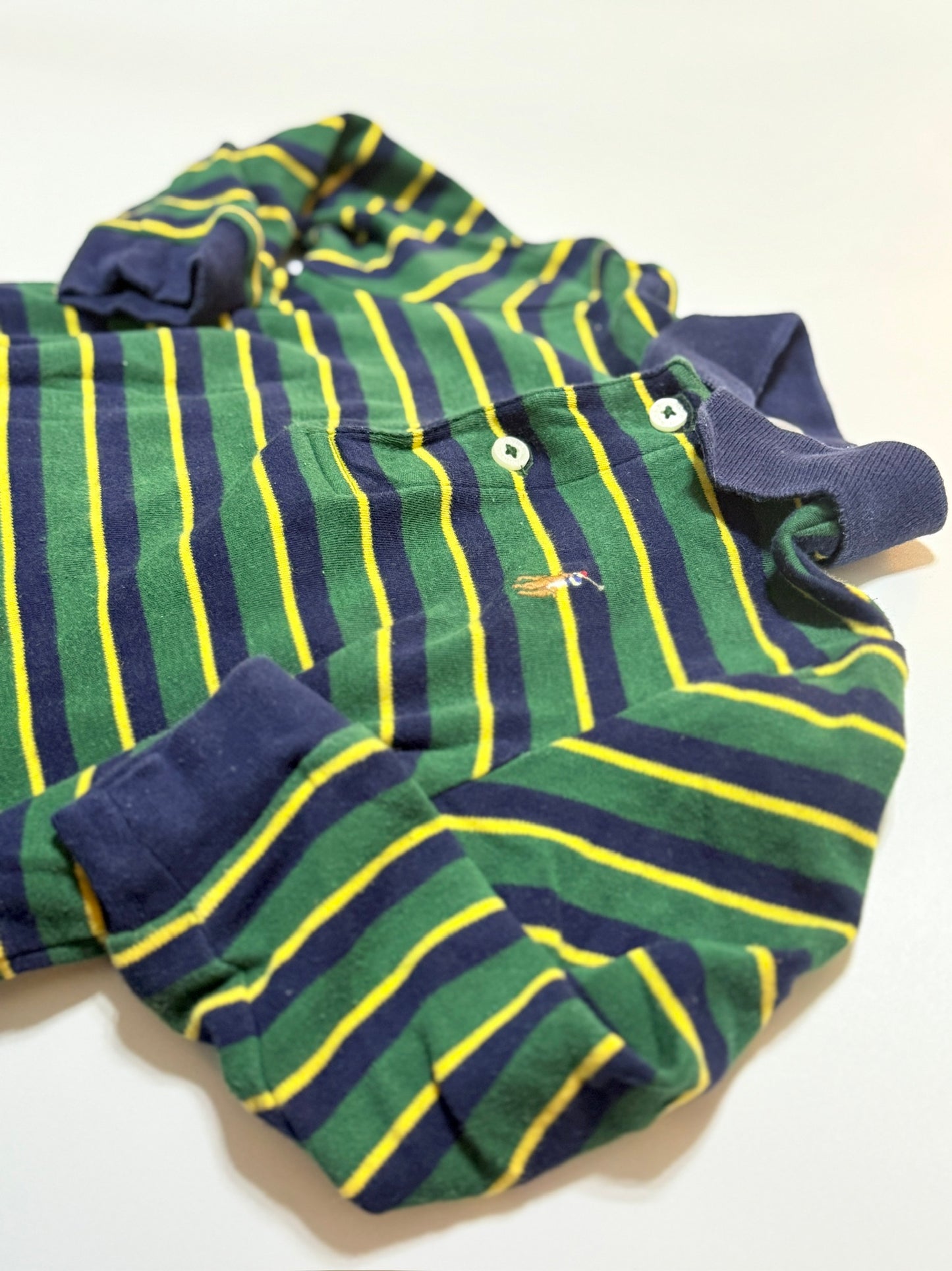 Ralph Lauren Striped Green Onesie 12m