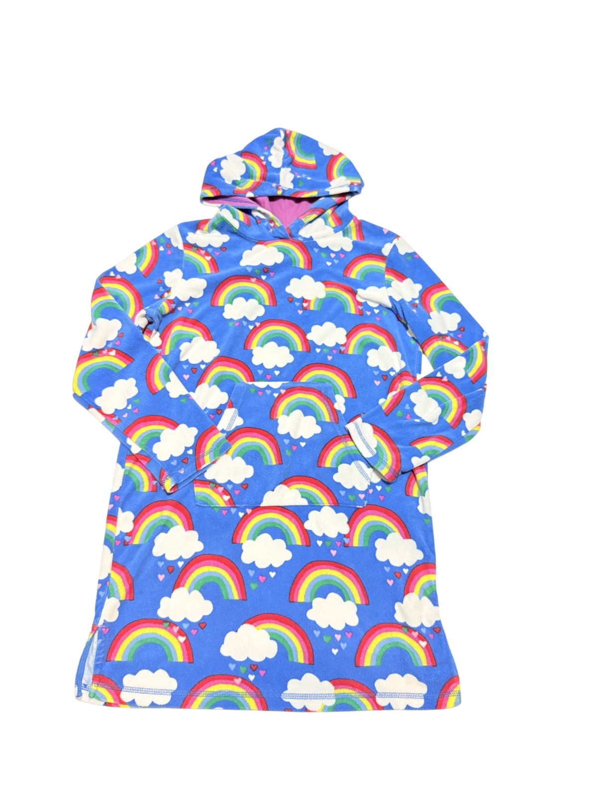 Boden Rainbow Hooded Towel Terry Cloth Dress 13-14Y