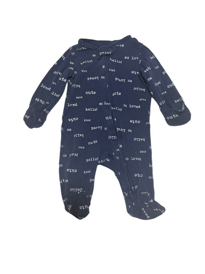 Carter's Navy Word Print Sleeper NB