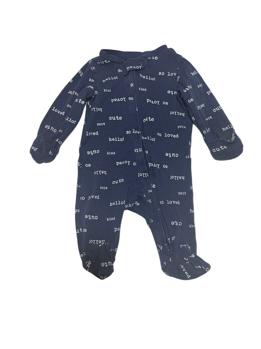 Carter's Navy Word Print Sleeper NB