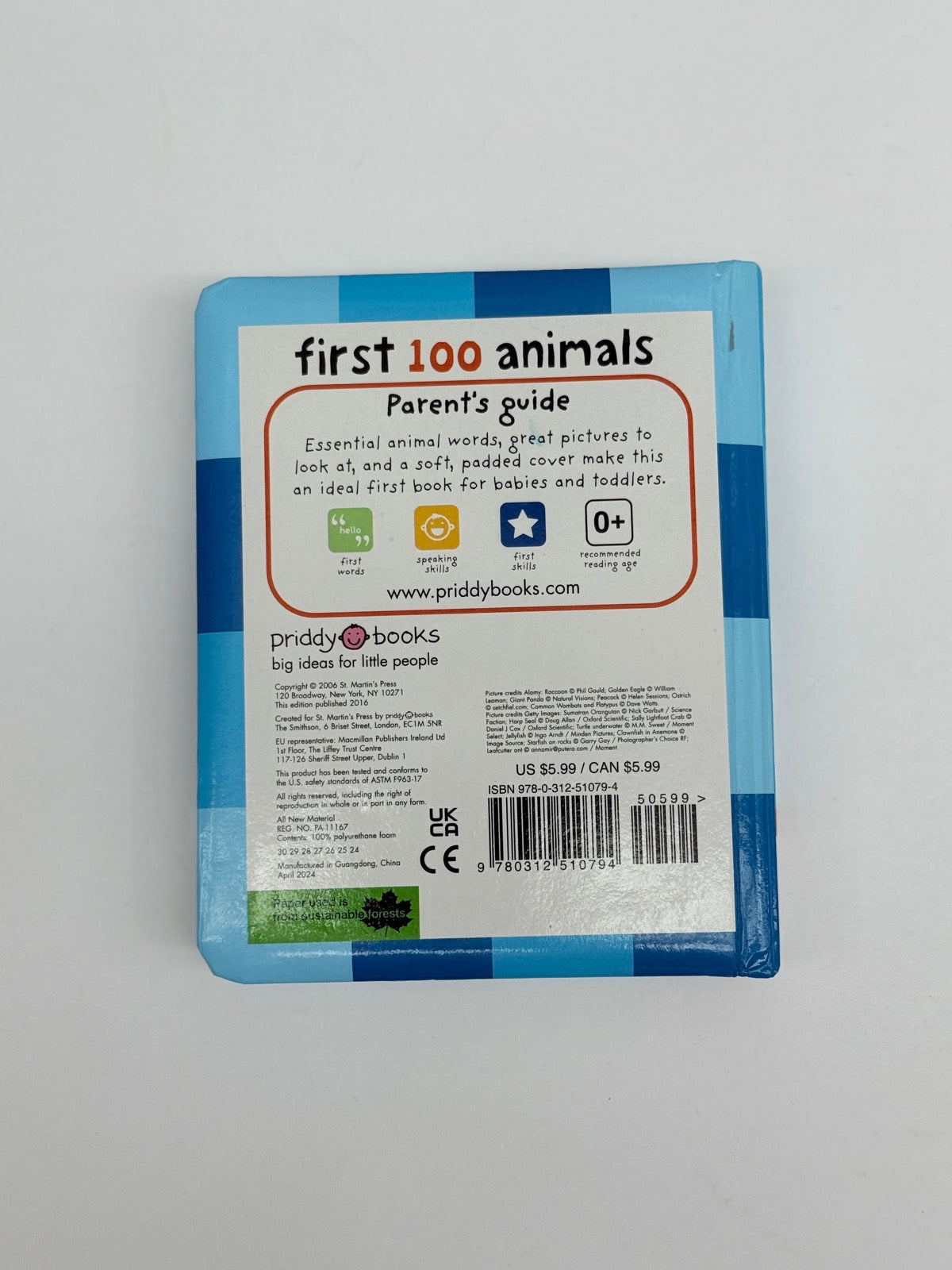 First 100 Animals Priddy Books Board Book