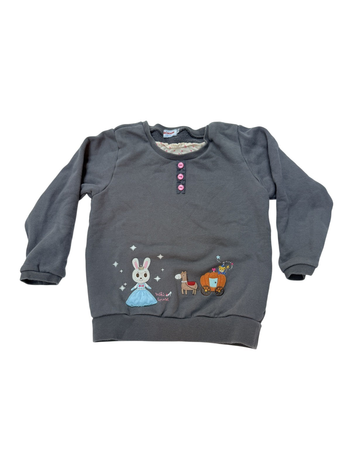Miki House Cinderella Bunny Sweatshirt Size 5-6Y