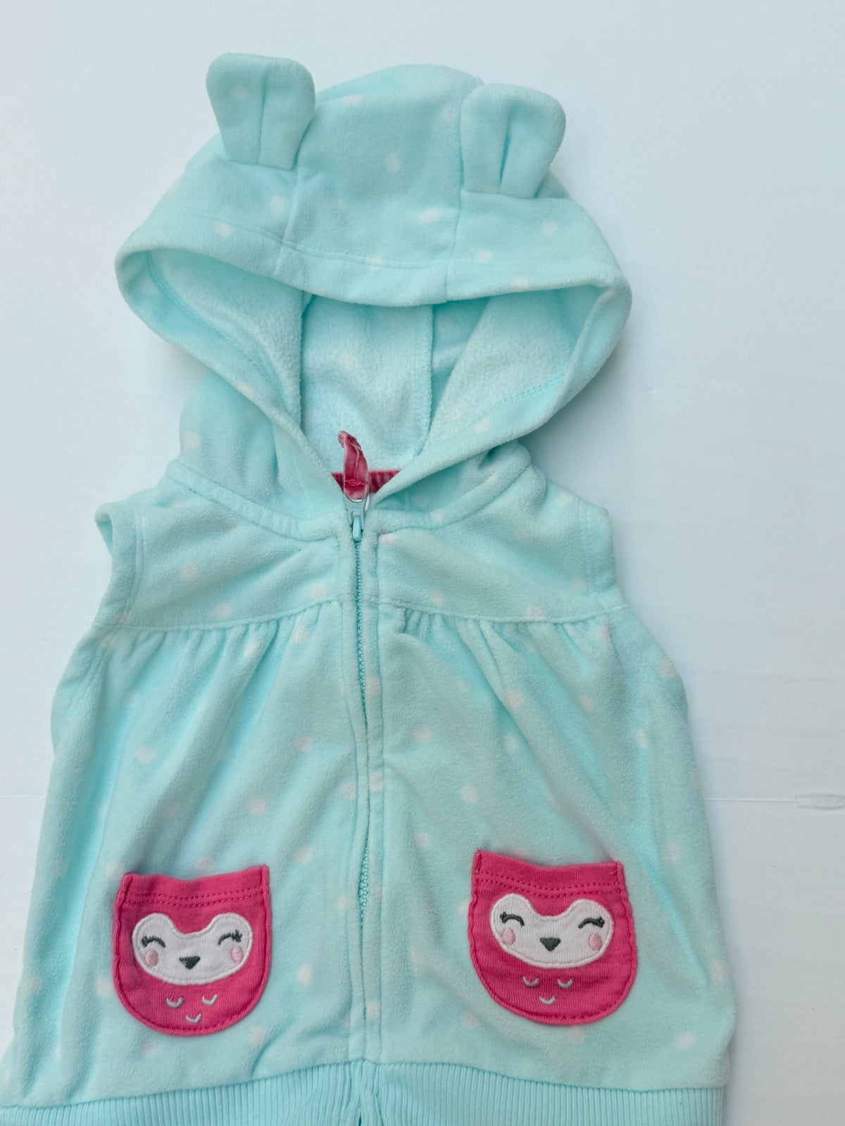 Carter's Owl Hooded Fleece Vest 6 Months