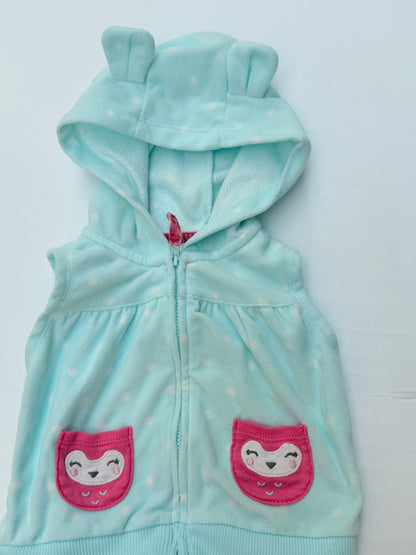 Carter's Owl Hooded Fleece Vest 6 Months