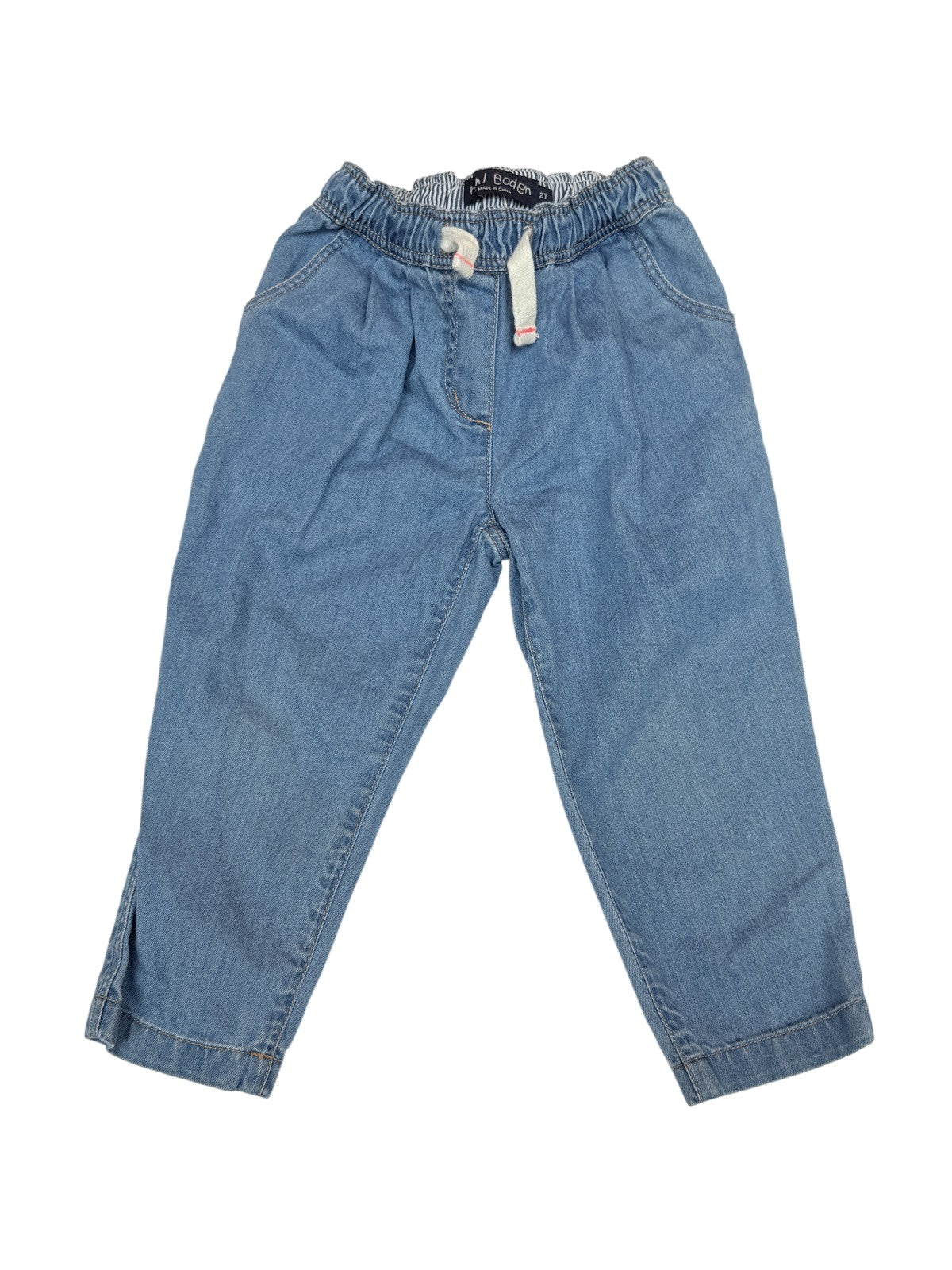 Mini Boden Light Wash Denim Jogger Jeans 2Y