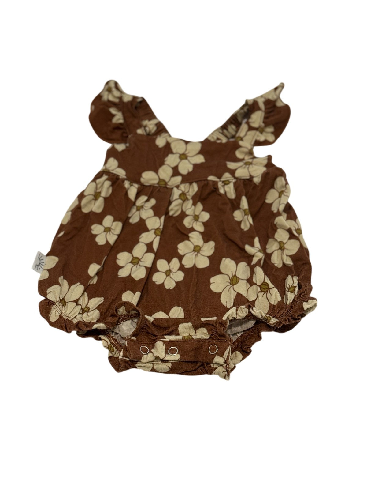 Skyehi Bamboo Floral Ruffle Romper 6-12M