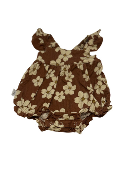 Skyehi Bamboo Floral Ruffle Romper 6-12M