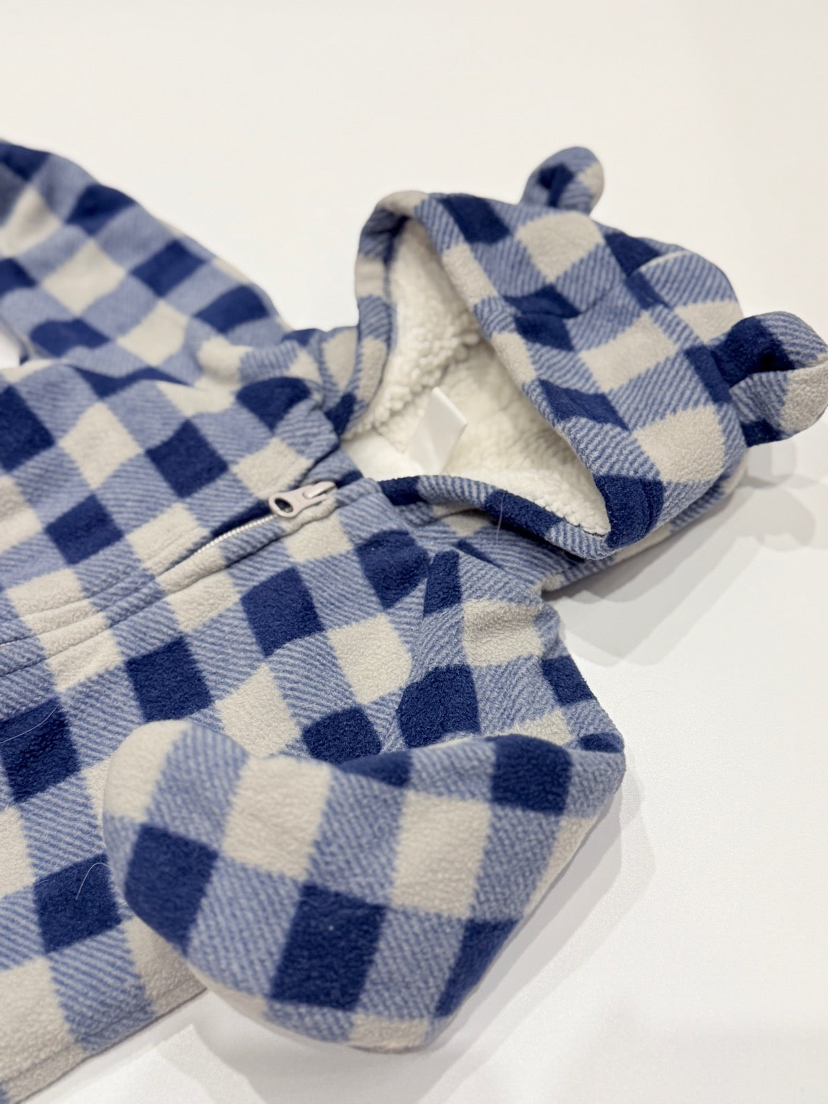 Old Navy Plaid Fleece Bear Snowsuit 0-3M