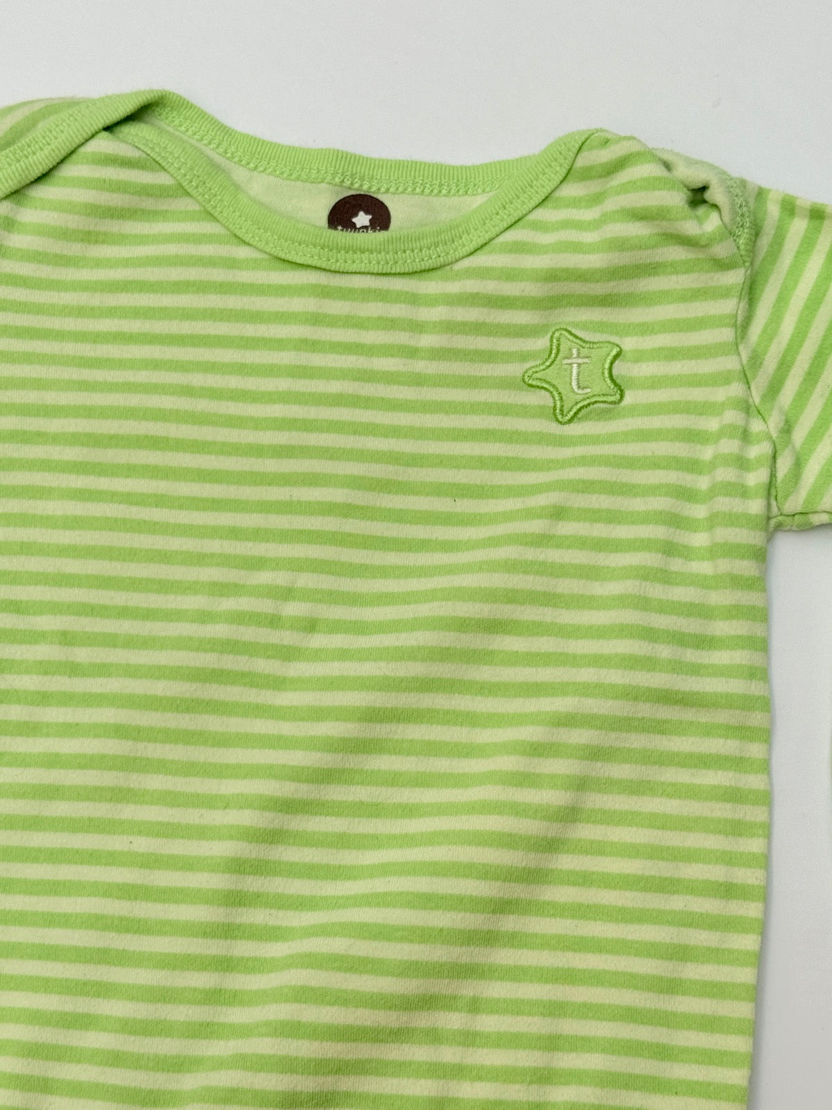 Twinkie Green Striped Long Sleeve Bodysuit 9-12M