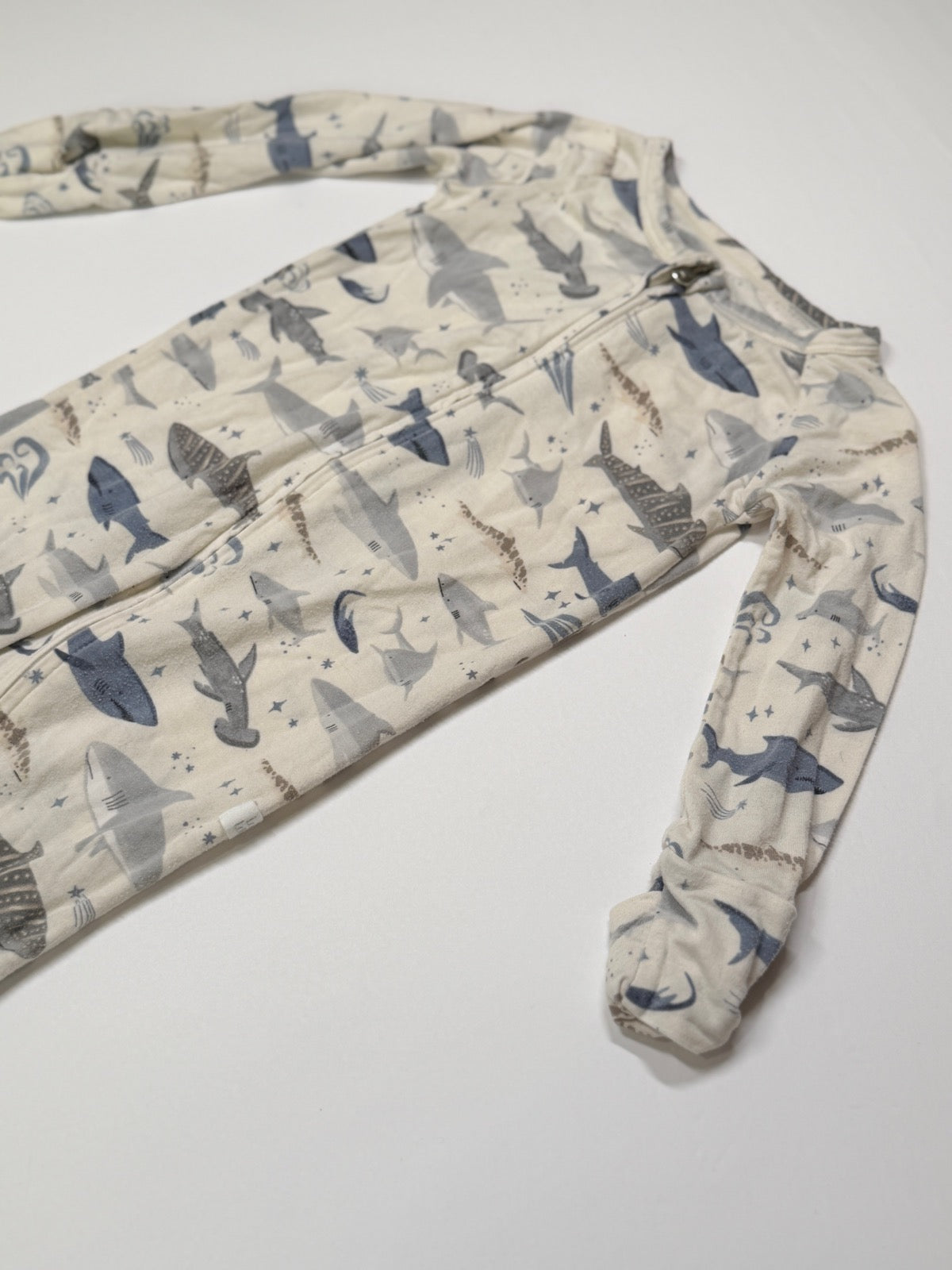 Loulou Lollipop Shark Sleeper Footie 18-24m