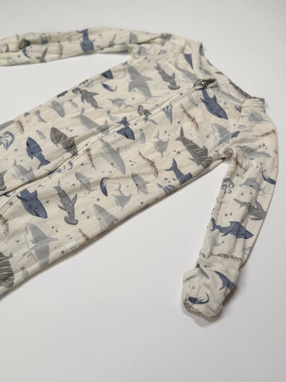 Loulou Lollipop Shark Sleeper Footie 18-24m