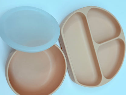 O Baby Silicone Divided Plate Bowl Set