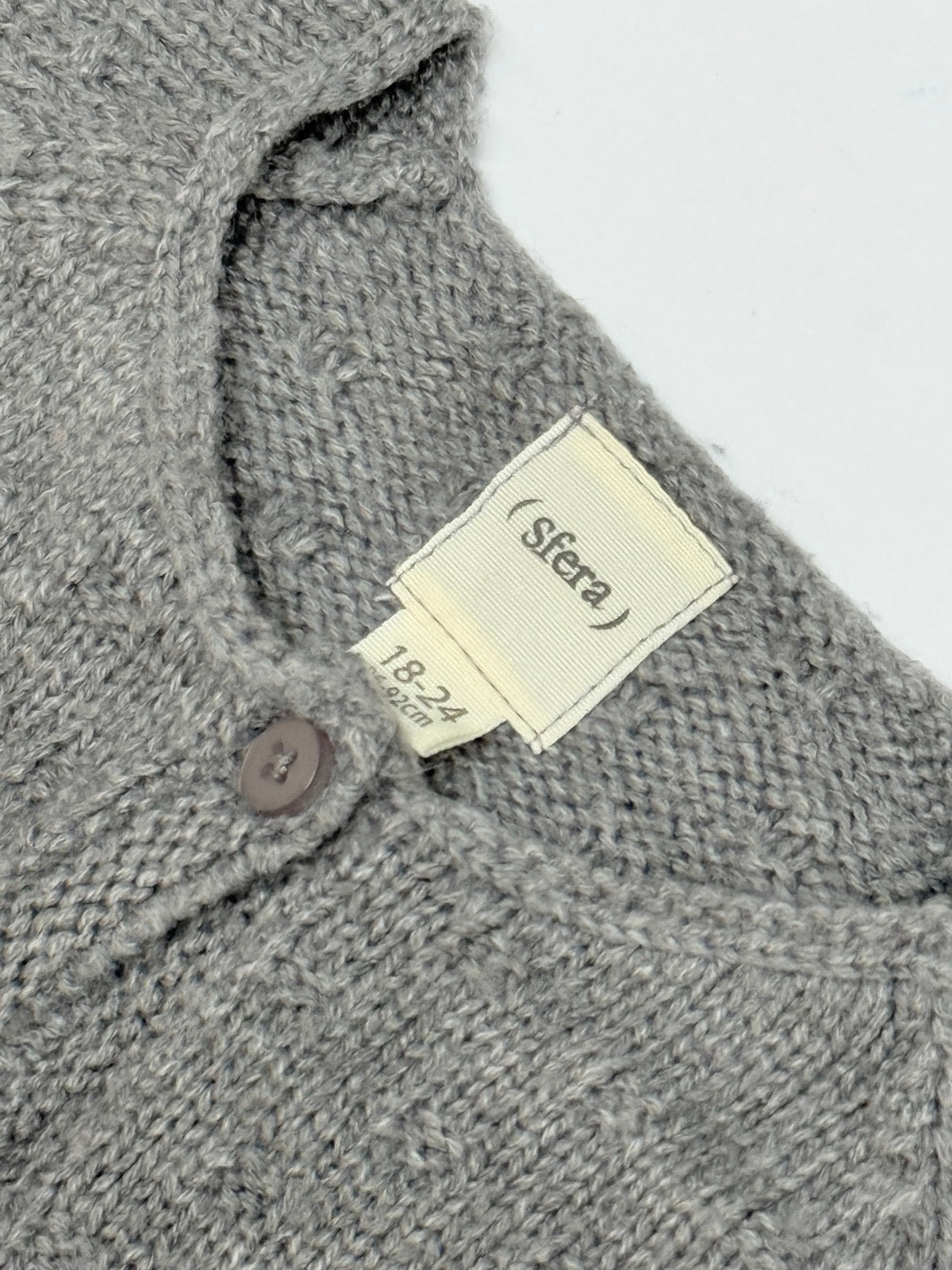 Sfera Gray Knit Cardigan 18-24m