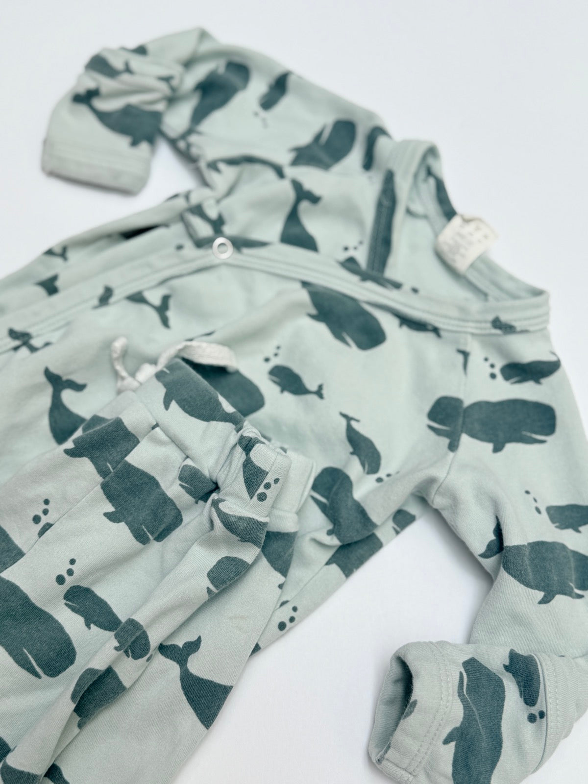 Quincy Mae Whale Print Bodysuit Set 6-12m