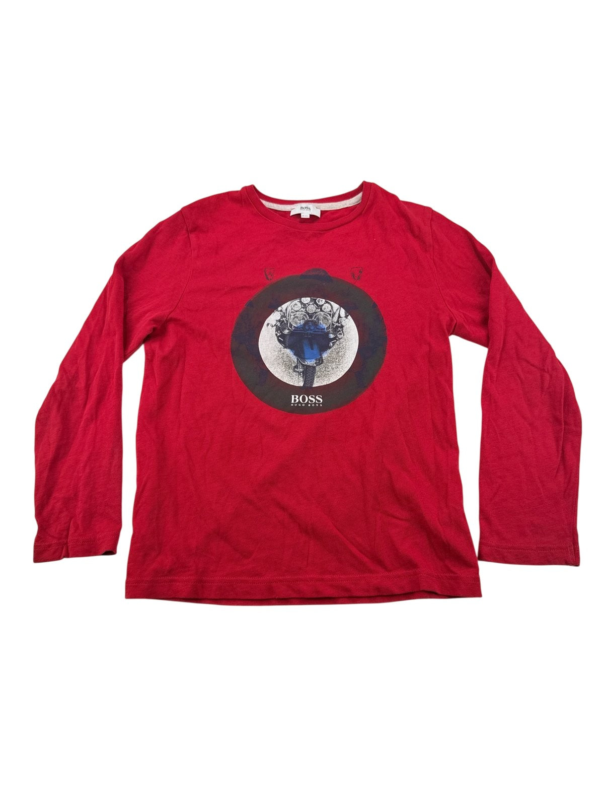BOSS Red Long Sleeve Graphic T-Shirt Size 8