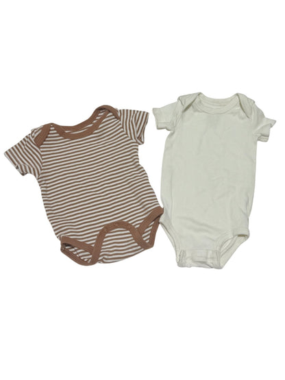 Striped & Cream Bodysuit 2-Pack 3M