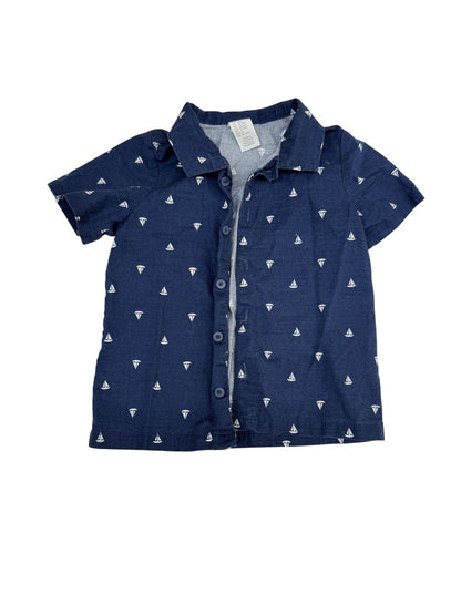H&M Sailboat Button Shirt 12-18M