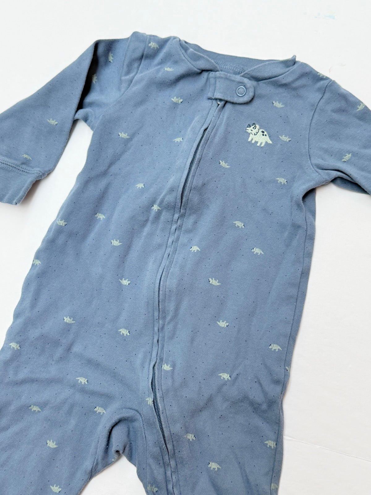 Carter's Blue Dinosaur Footed Sleeper 9M