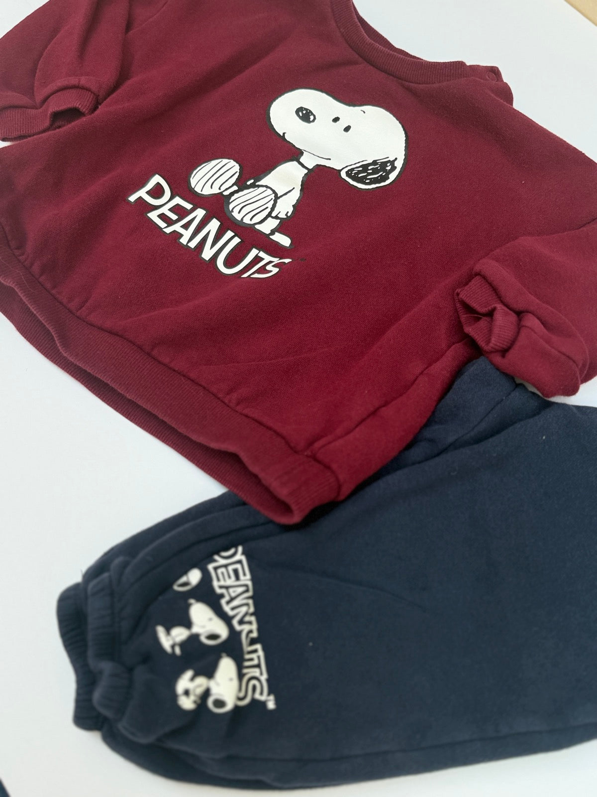H&M Peanuts Snoopy Sweatshirt Set 2T