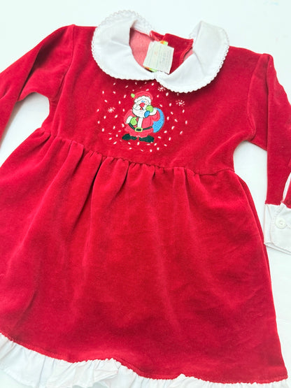 Pam Red Velour Santa Dress 12 Months