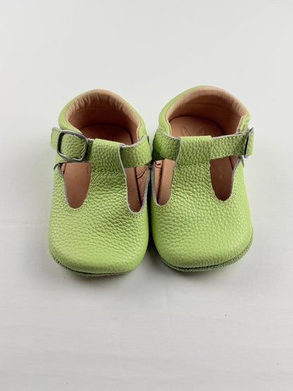 Green Leather T-Strap Baby Shoes 18-24M