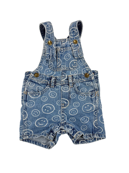 Old Navy Smiley Face Denim Overalls 3-6m