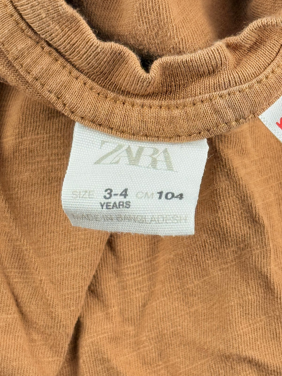 Zara Brown Long Sleeve T-Shirt 3-4Y
