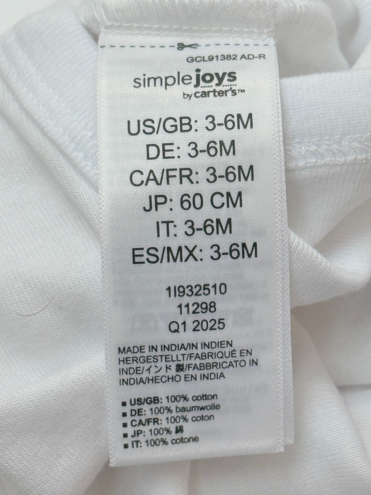 Simple Joys by Carter's White Bodysuit 3-6M