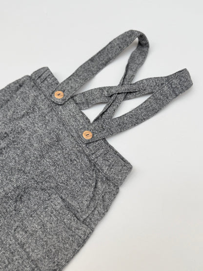 H&M Organic Cotton Suspender Pants 2-4m