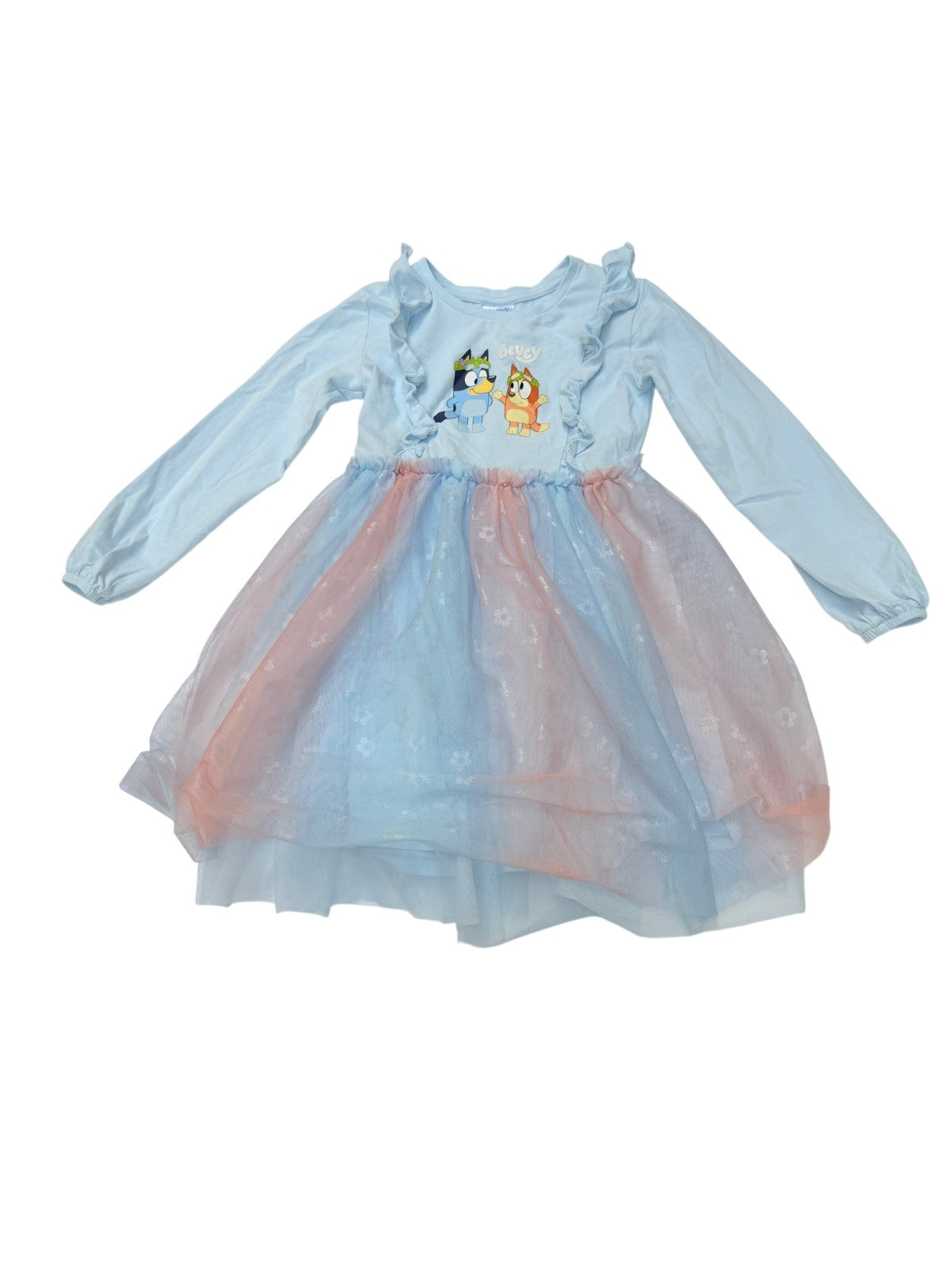 Bluey Tulle Long Sleeve Dress 6Y