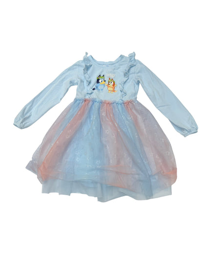 Bluey Tulle Long Sleeve Dress 6Y