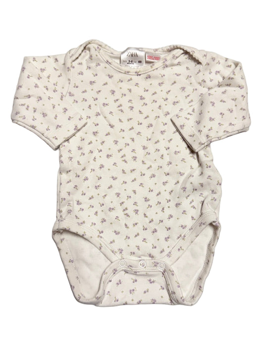 Zara 3-6m Long Sleeve Floral Onesie