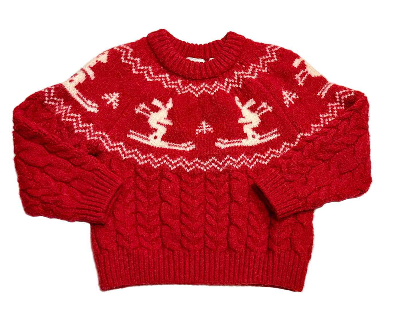 Zara Red Fair Isle Skiing Knit Sweater | Kids Size 4–5