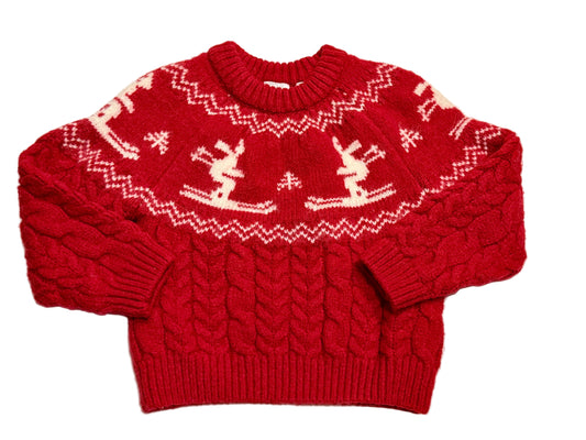 Zara Red Fair Isle Skiing Knit Sweater | Kids Size 4–5