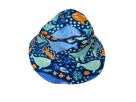 Toddler Bucket Hat | Ocean Animal Print | Blue | Approx Size 1–3Y