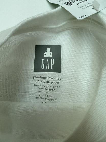 New - Gap White Pocket T-Shirt 3T