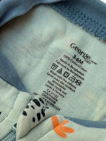 George Baby Crocodile Sleeper Footed Pajama 3-6M