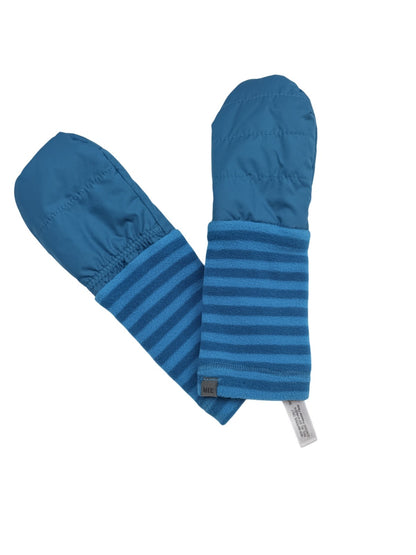 MEC Blue Striped Fleece Cuff Mittens 5-12m