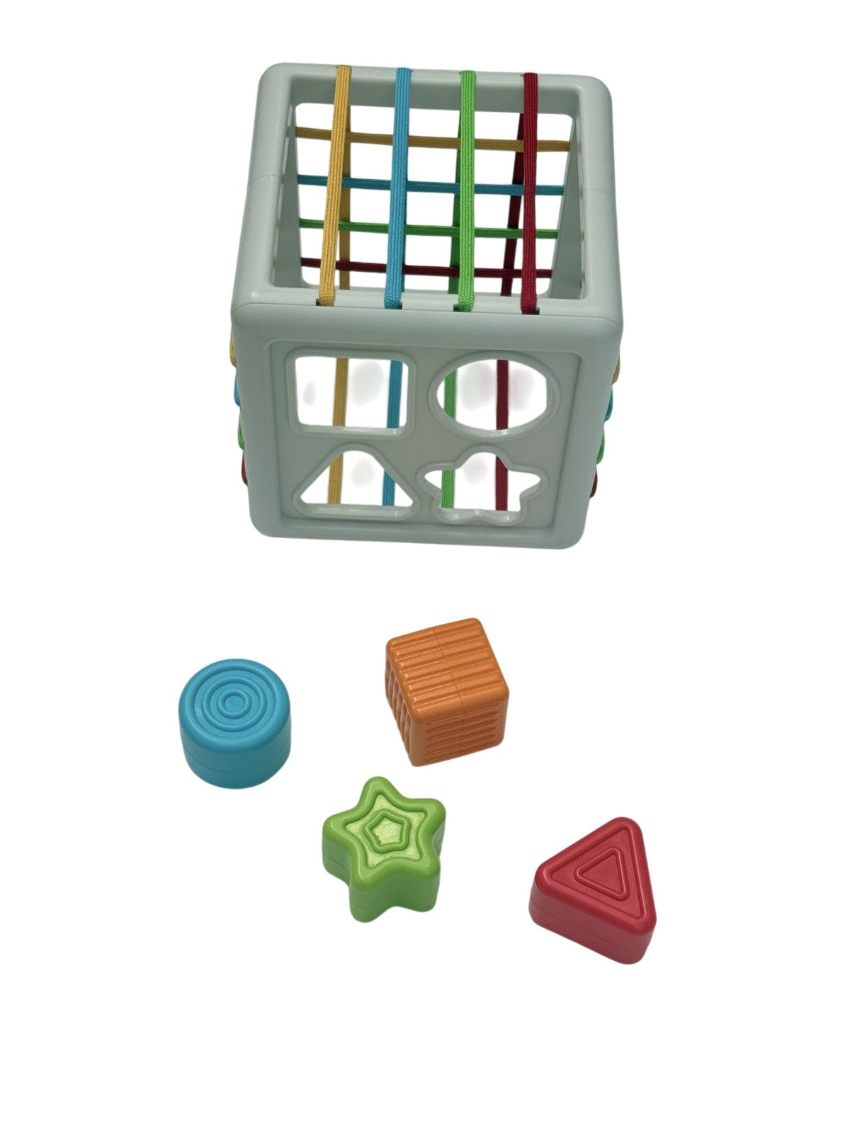 Shape Sorter Cube Toy with Elastic Bands